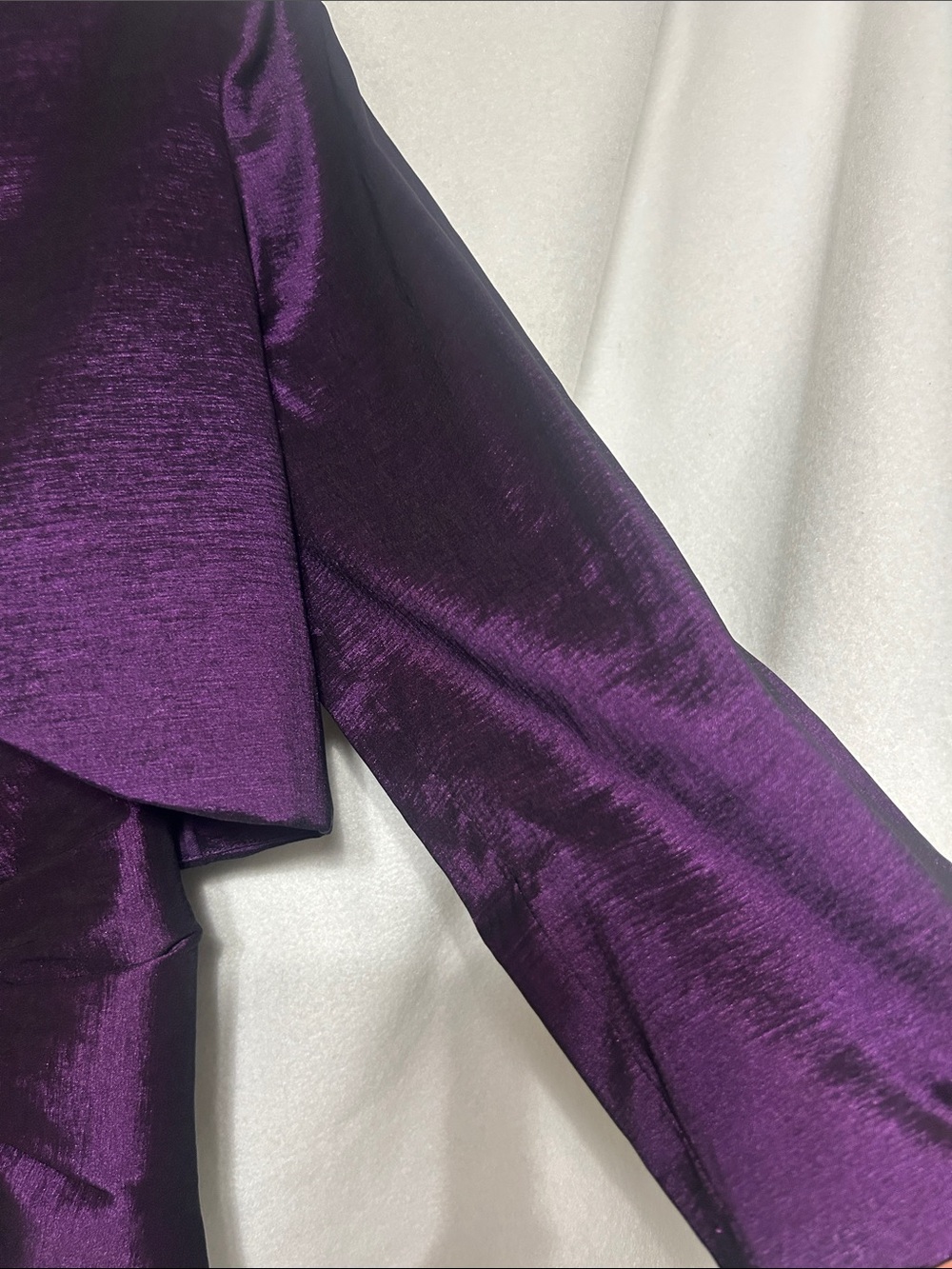 R & M Richards Purple Satin Ruffle Sheath Dress with Bolero - Picture 5 of 13